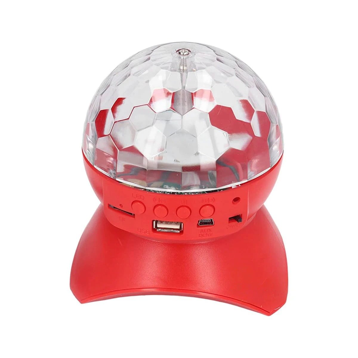 BOCINA PROYECTOR BLUETOOTH RYBIU TE30277 REFLECTOR LUMINOSO PRACTICO TONO ROJO + PAPEL REGALO - 1