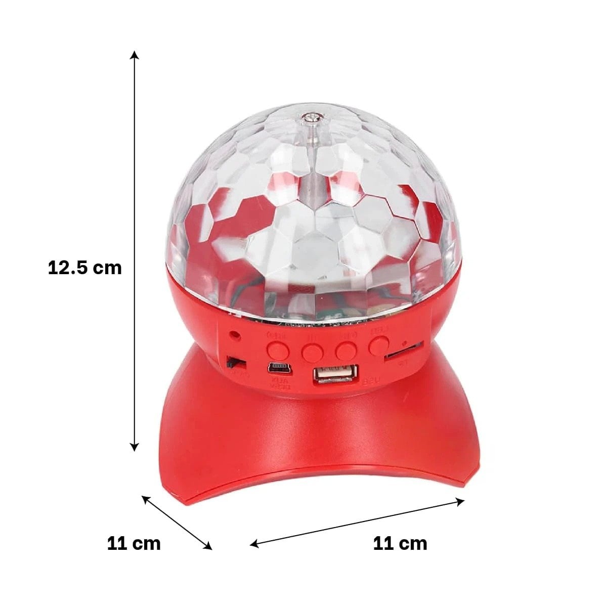 BOCINA PROYECTOR BLUETOOTH RYBIU TE30277 REFLECTOR MODERNO BRILLANTE DISCOTECA COLOR ROJO - 4