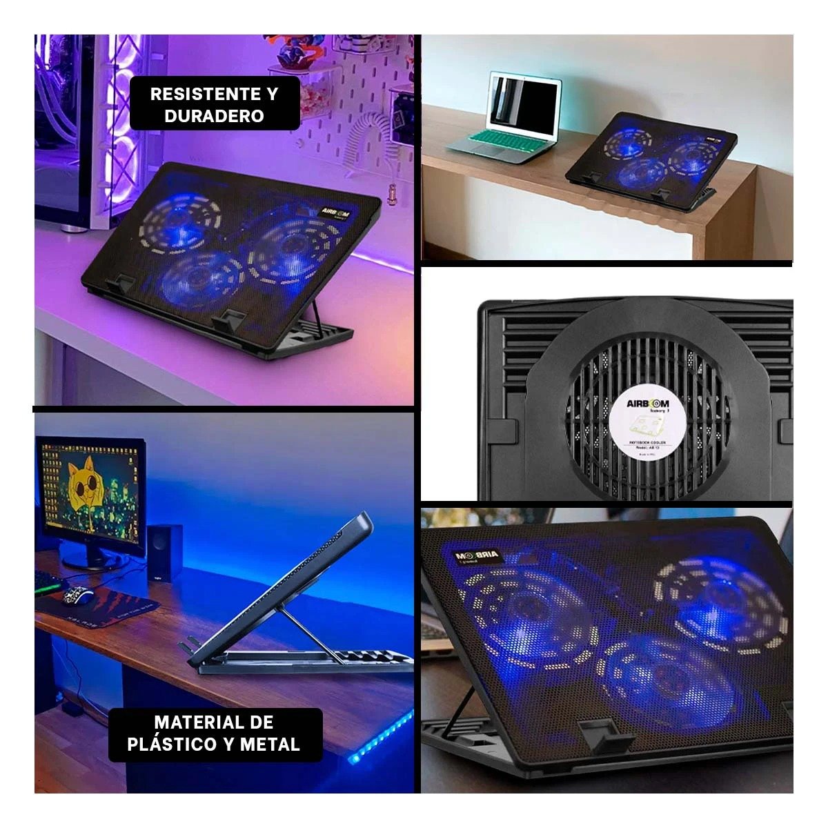 COOLER RYBIU LAPTOP CON 3 VENTILADORES ICEBERG A13 - 5