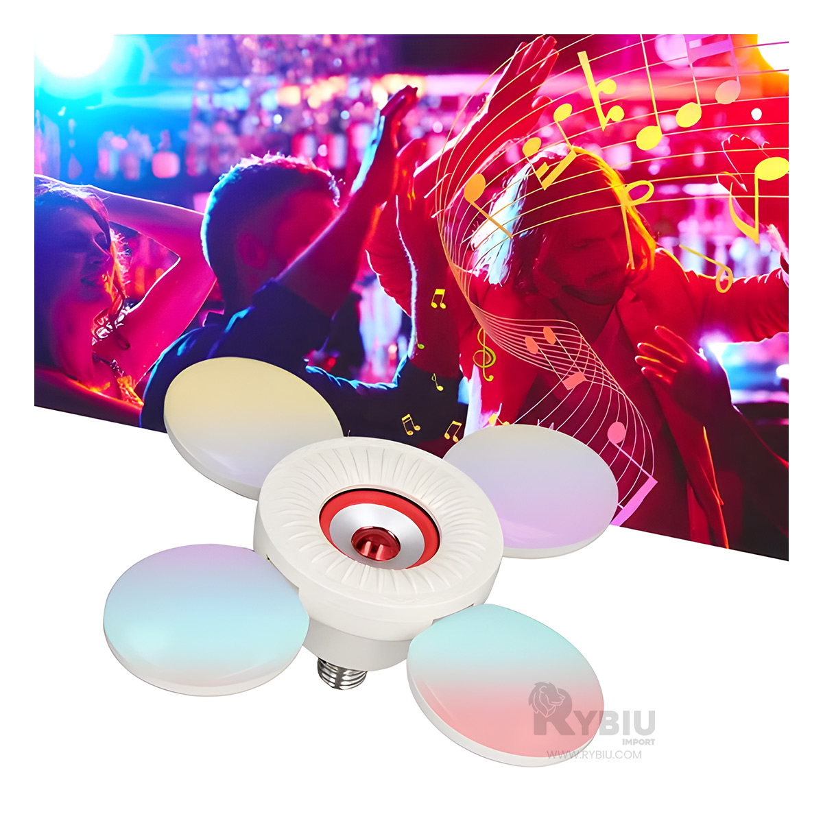 FOCO BLUETOOTH RYBIU TE29442 SOLAR 4 FACIL USO CASA ROJO + REGALO AGENDITA - 1