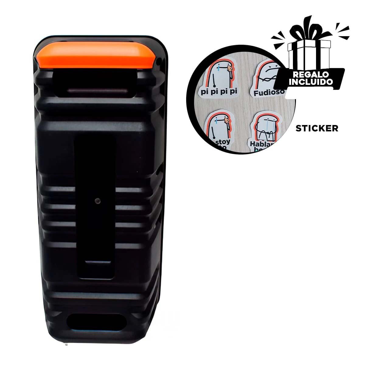 PARLANTE RYBIU GTS-1620 DURADERO HOGAR NEGRO + REGALO STICKERS - 1