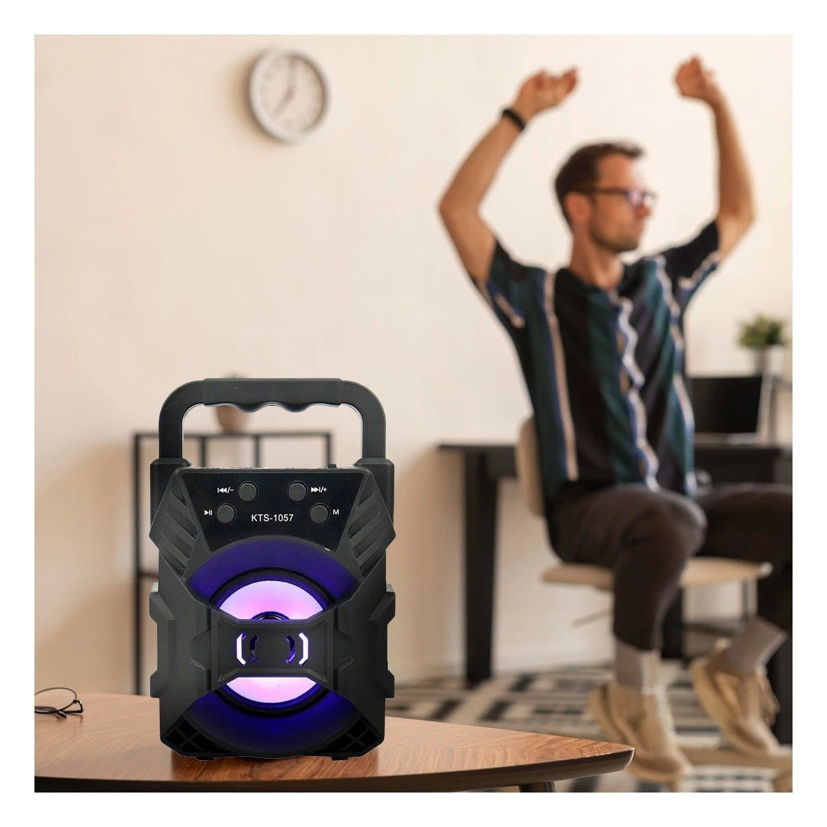 PARLANTE RYBIU KTS-1057 ALTAVOZ SONIDO POTENTE KTS 1057 NEGRO + POST-IT ADHESIVOS - 2