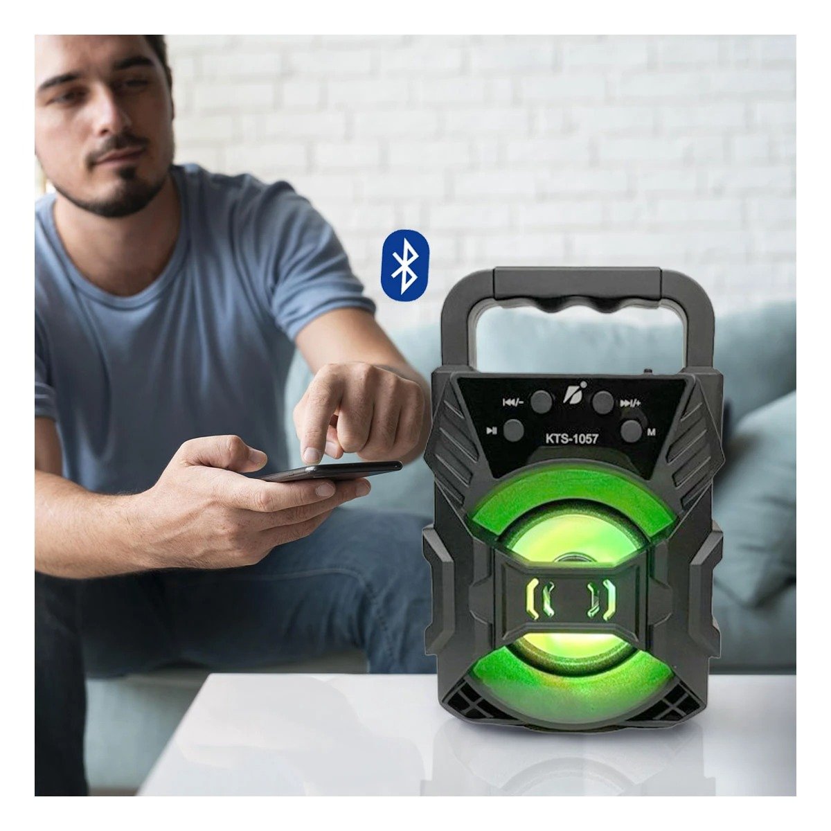 PARLANTE RYBIU KTS-1057 ALTAVOZ SONIDO POTENTE KTS 1057 NEGRO + POST-IT ADHESIVOS - 3