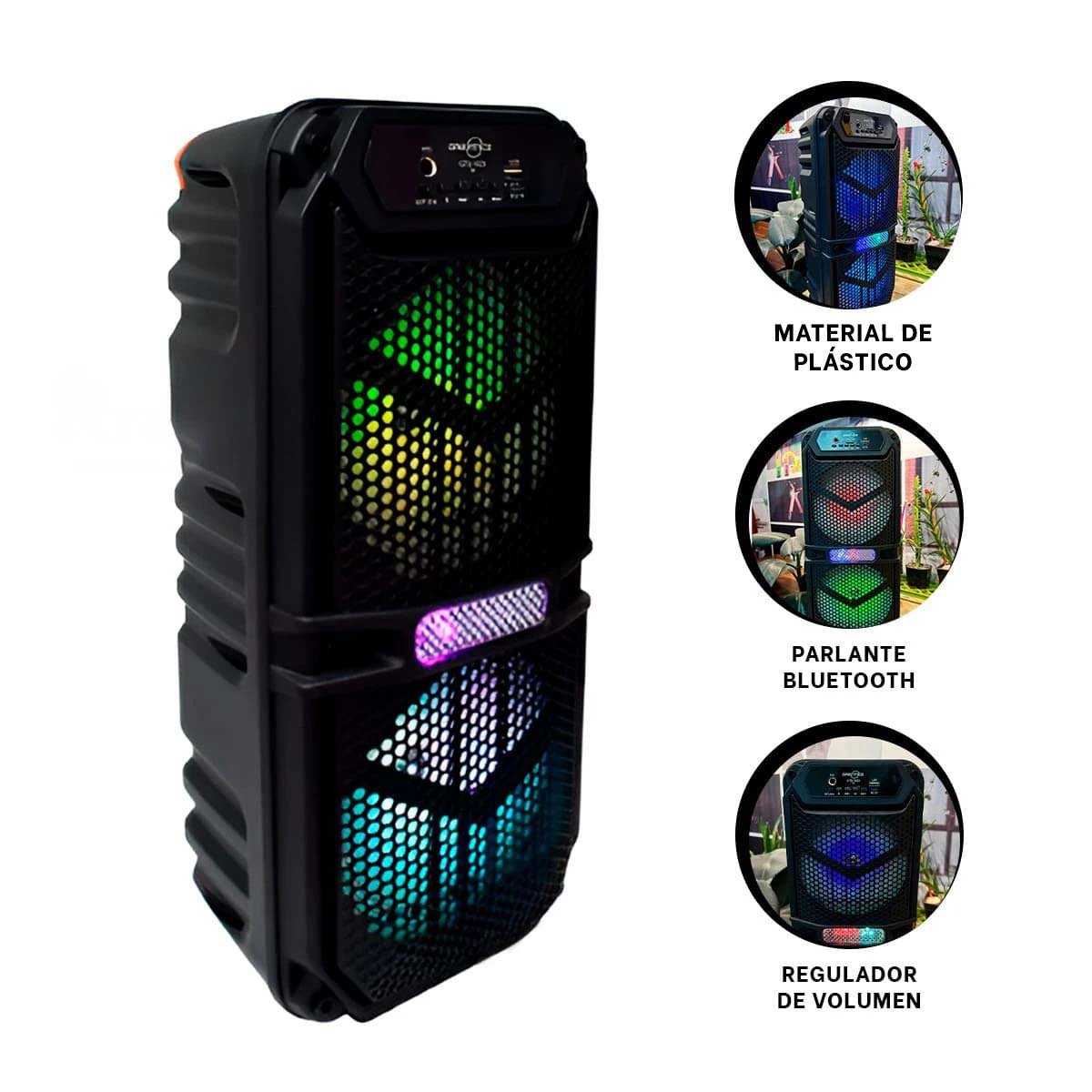 PARLANTE RYBIU GTS-1620 MULTIFUNCIONAL RECARGABLE NEGRO - 3
