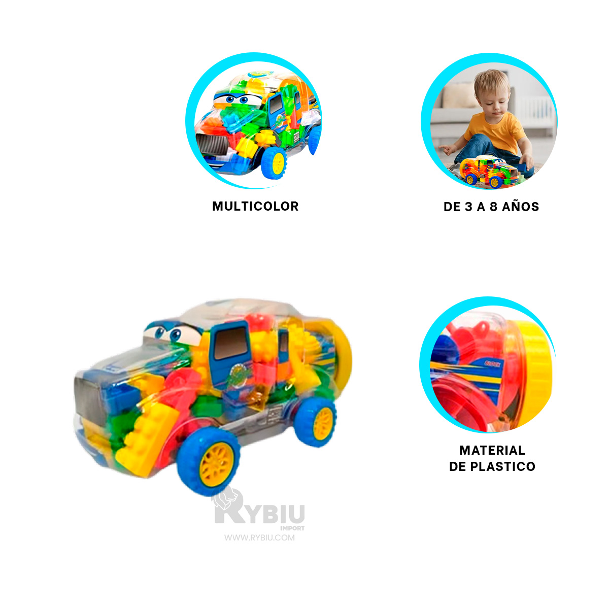CARRITO INFANTIL EN COLOR MULTICOLOR Y+POST-IT ADHESIVOS - 1