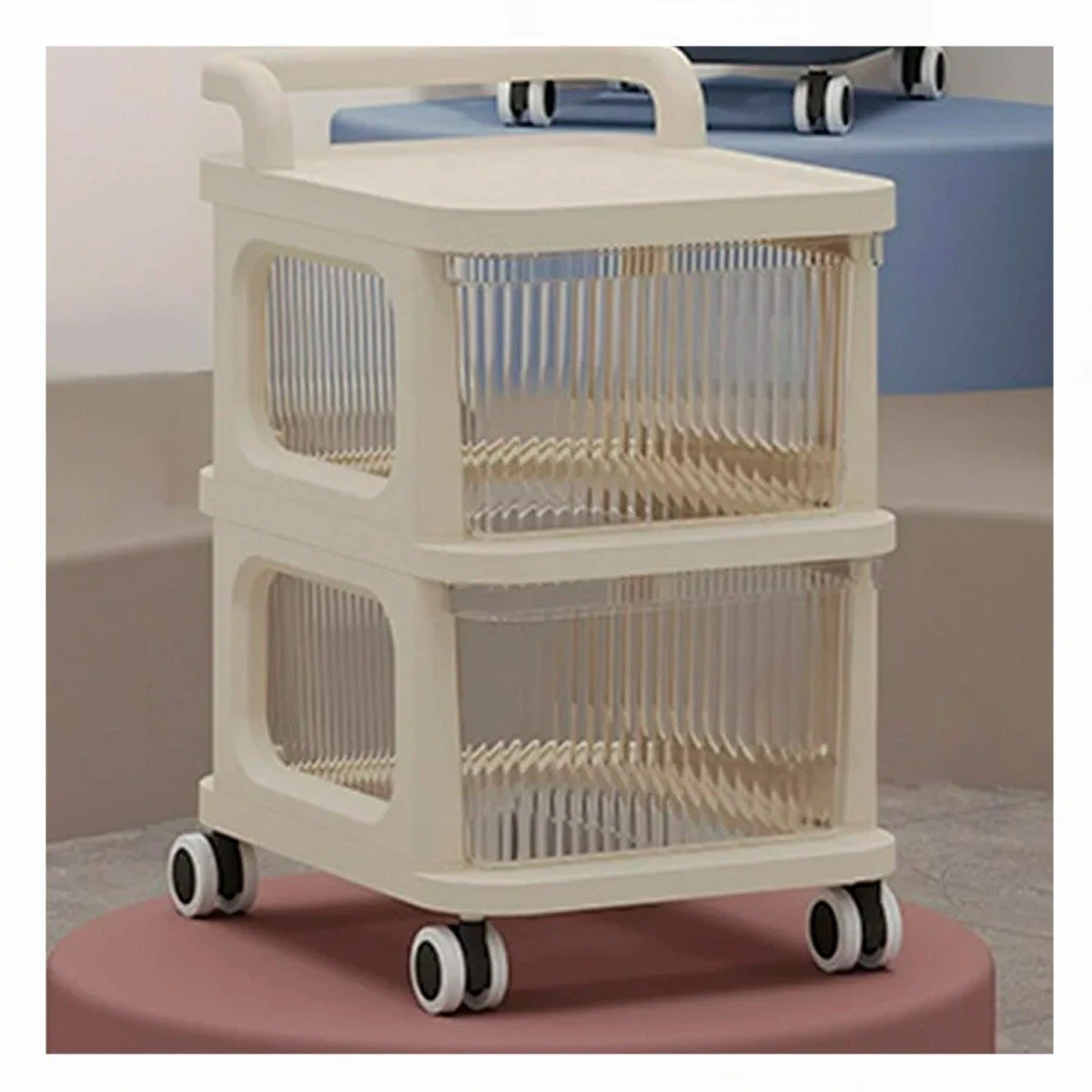 MUEBLE RYBIU HO30077 BEIGE RODANTE CON 2 NIVELES + POST-IT ADHESIVOS - 3