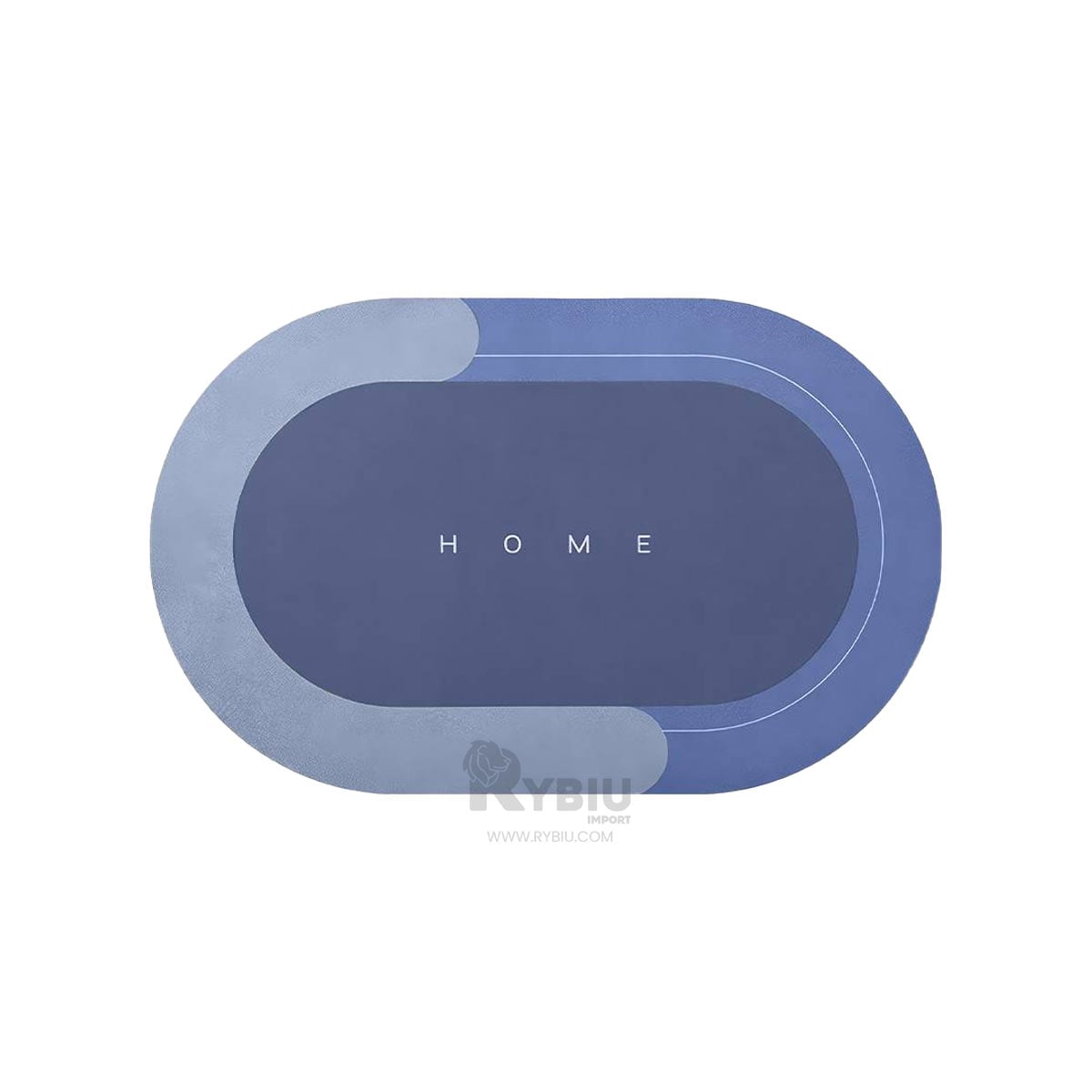 PISO BAÑO RYBIU HO29296 AZUL ACERO TAPETE MODERNO PERFECTO + PAPEL REGALO - 2