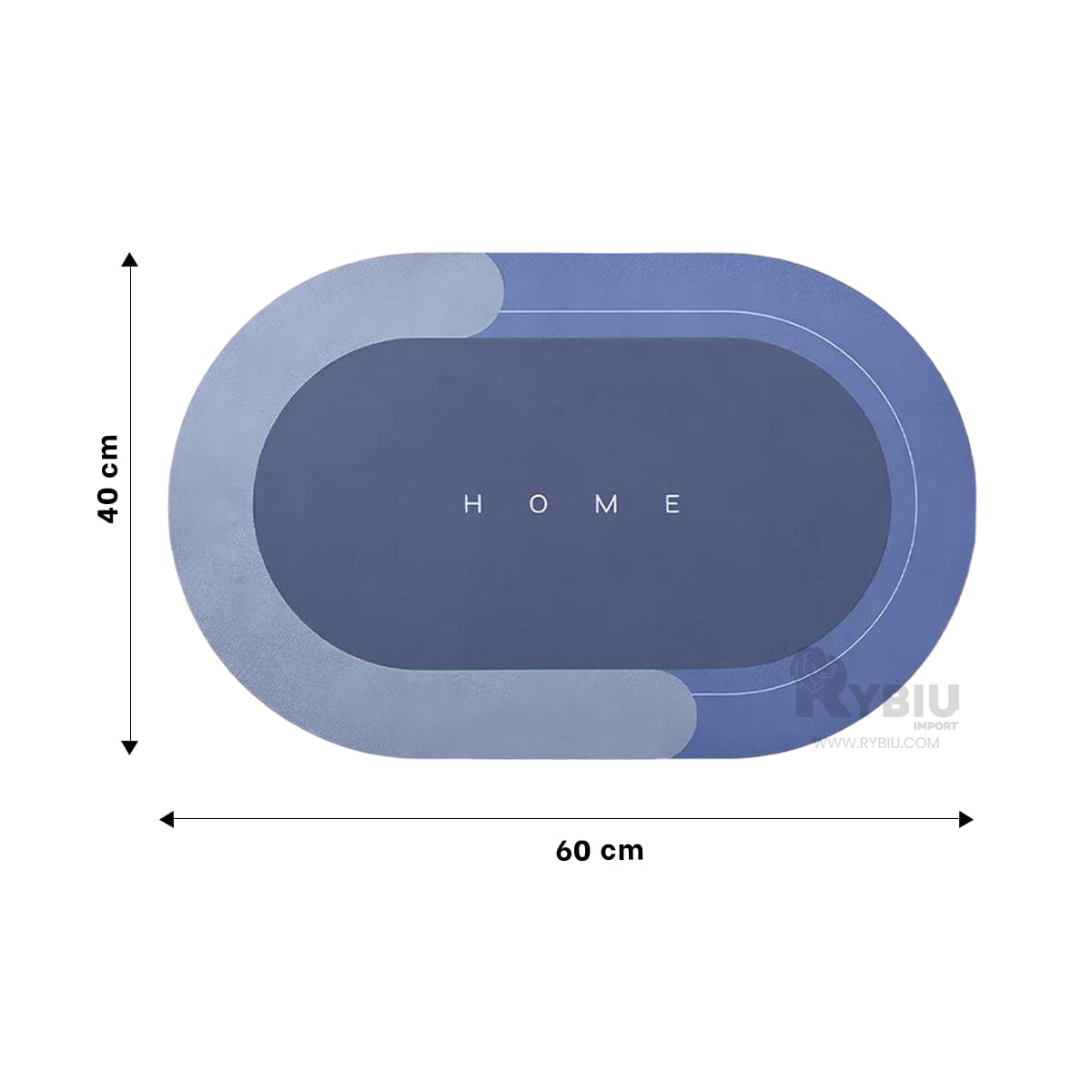 PISO BAÑO RYBIU HO29296 AZUL ACERO TAPETE MODERNO PERFECTO + PAPEL REGALO - 5