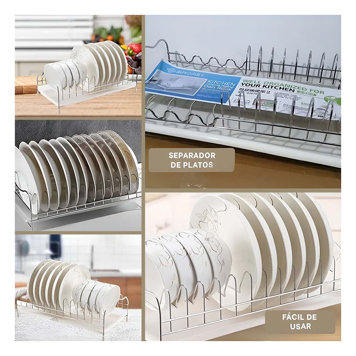 REPISA RYBIU CO29879 ACERO INOXIDABLE PLATEADO MULTIFUNCIONAL COCINA + POST-IT ADHESIVOS - 5