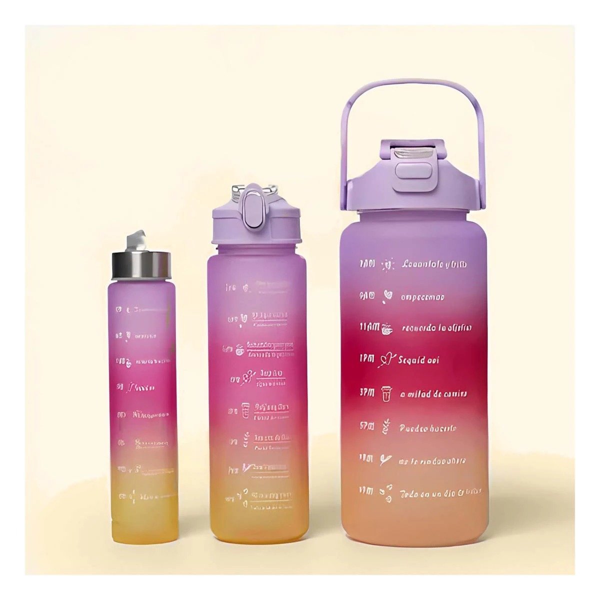 BOTELLA RYBIU CO29596 FUNCIONAL UTIL CON TAPA MORADO + POST-IT ADHESIVOS - 2