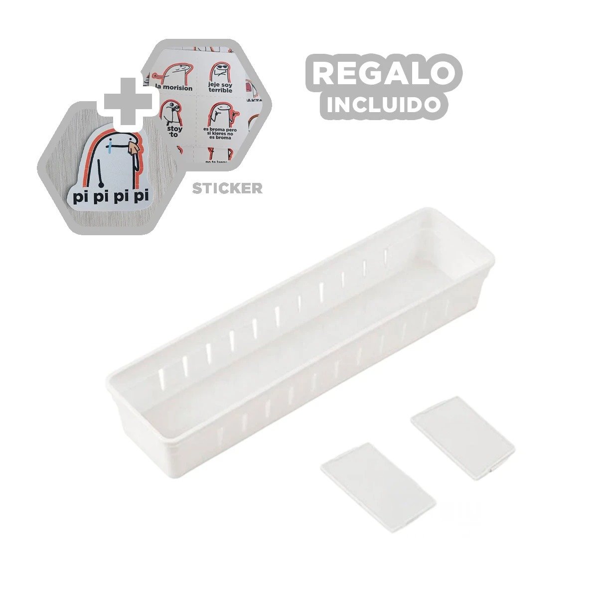 CESTA RYBIU BLANCO VERSATIL CON ASIDEROS 34.6X12X5CM + REGALO STICKERS - 1