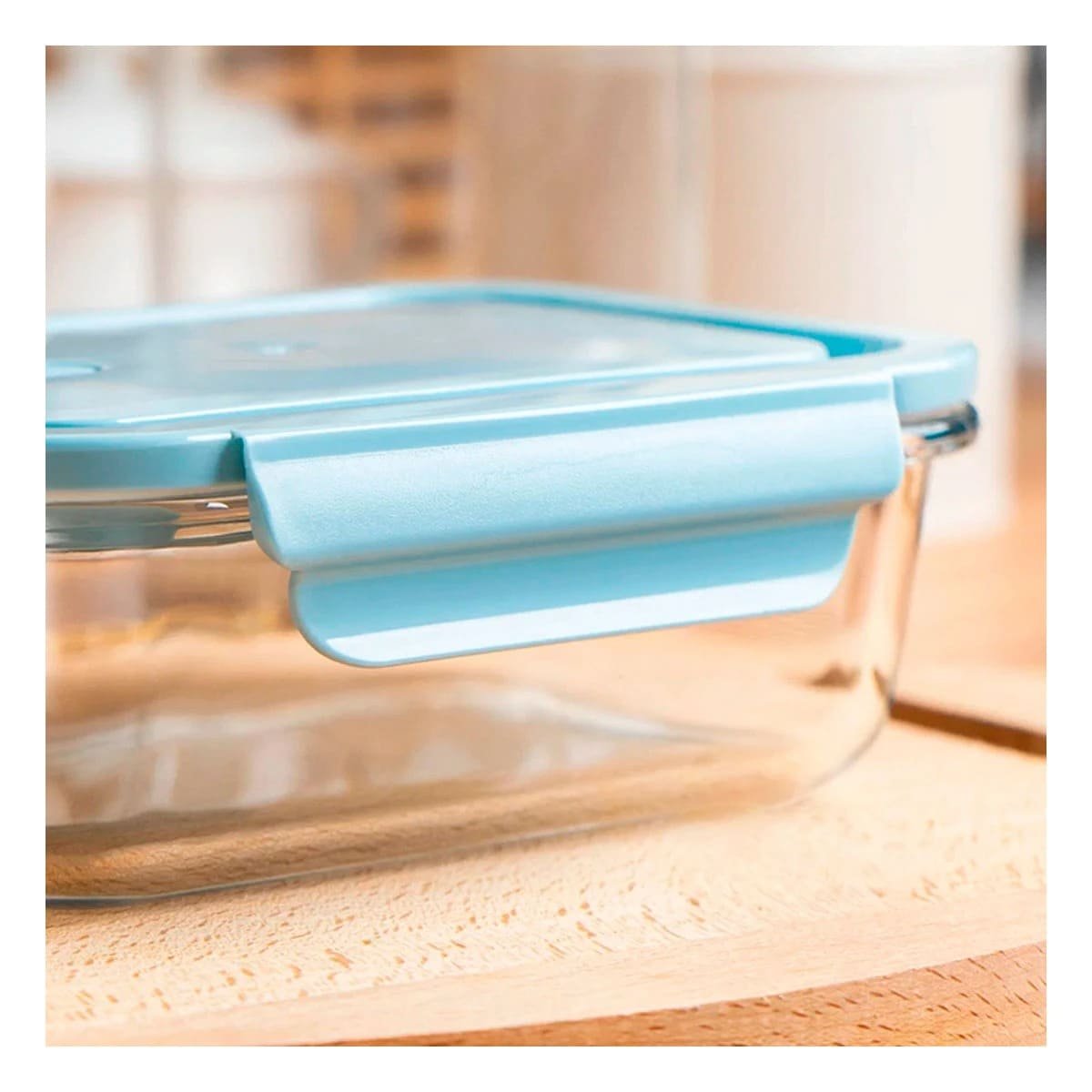 TAPER RYBIU CO32520 VIDRIO CELESTE ALMACENADOR DE 1040ML +PAPEL DE REGALO - 2