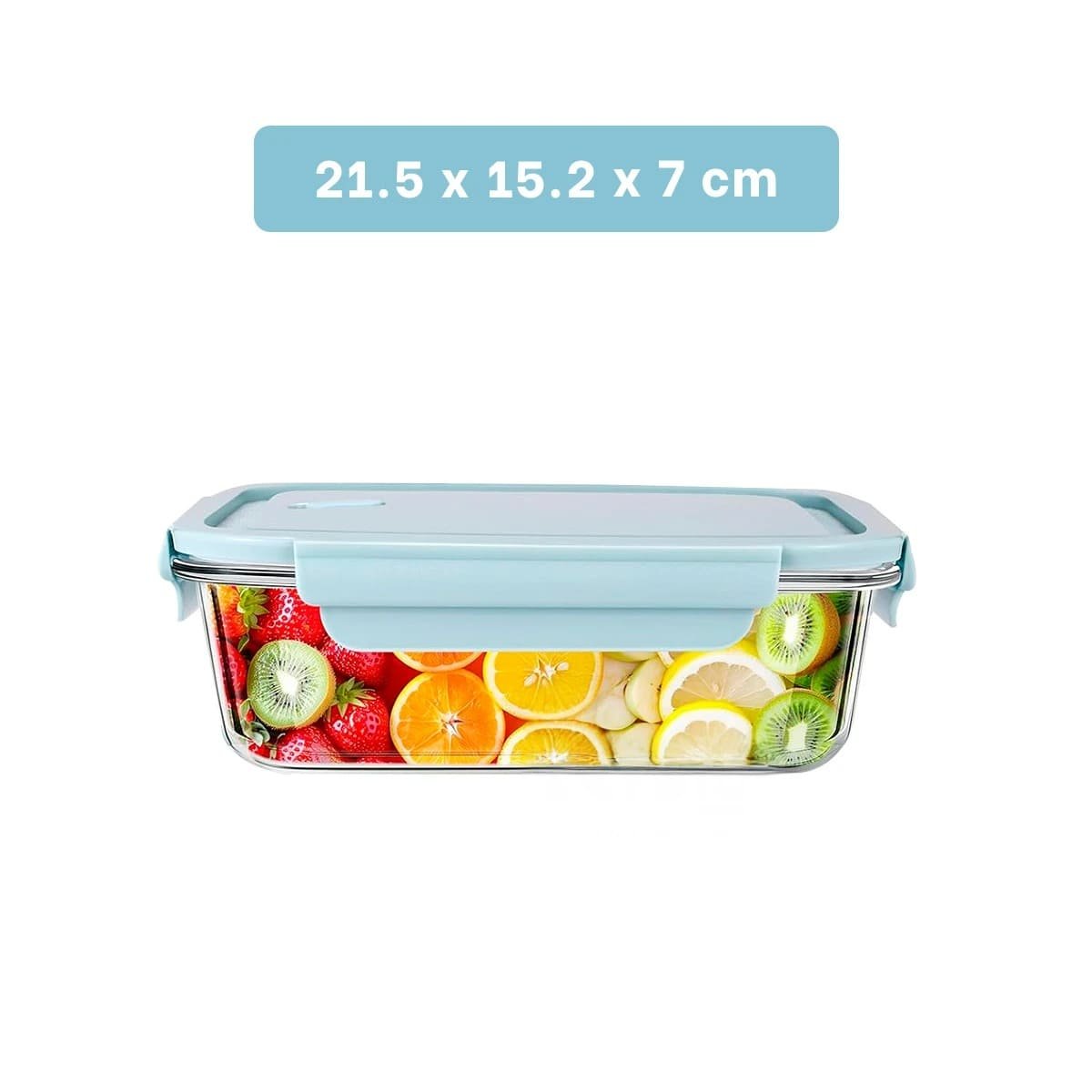 TAPER RYBIU CO32520 VIDRIO CELESTE ALMACENADOR DE 1040ML +PAPEL DE REGALO - 4