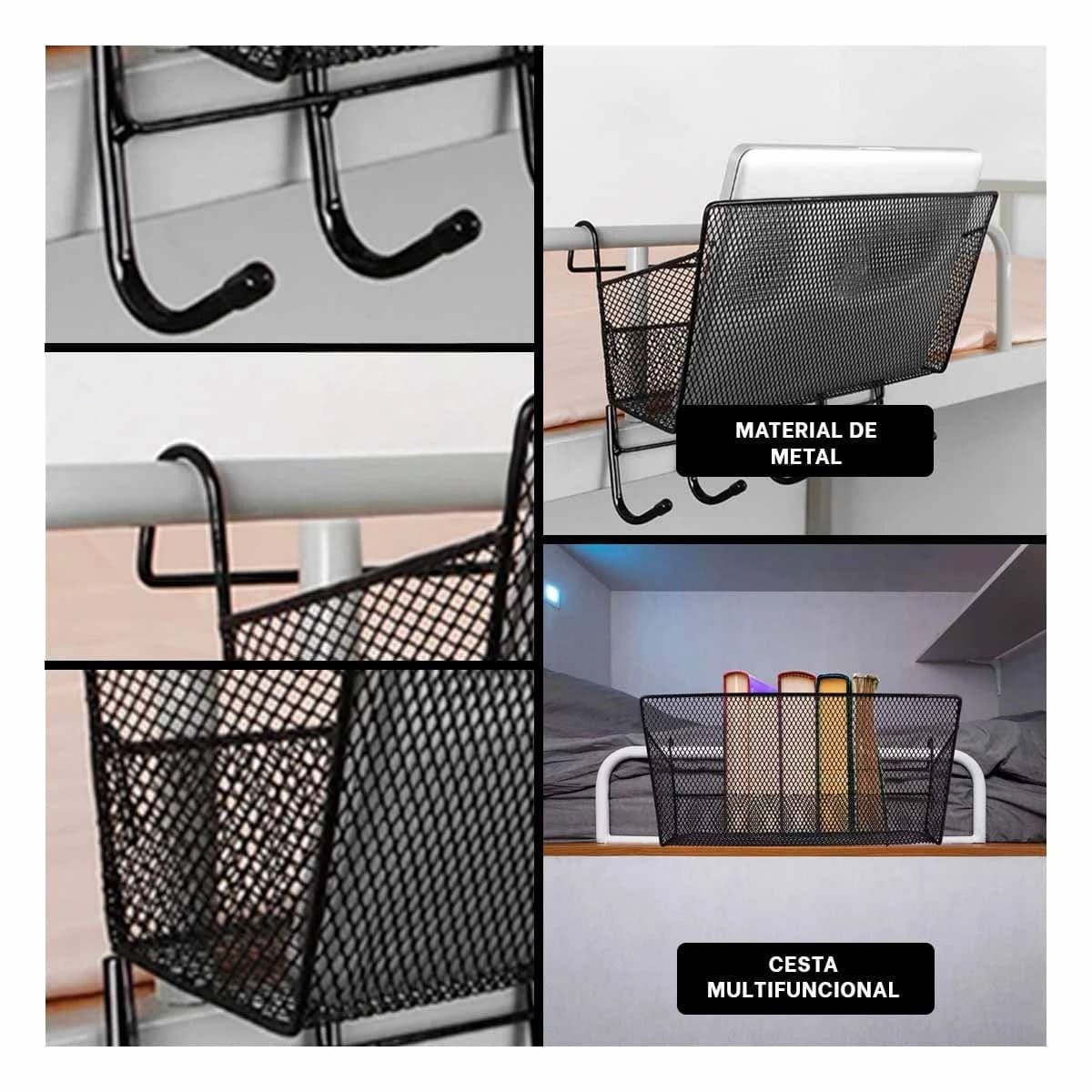 CESTO RYBIU L-09521 METAL NEGRO PUERTA LIBROS + POST-IT ADHESIVOS - 1
