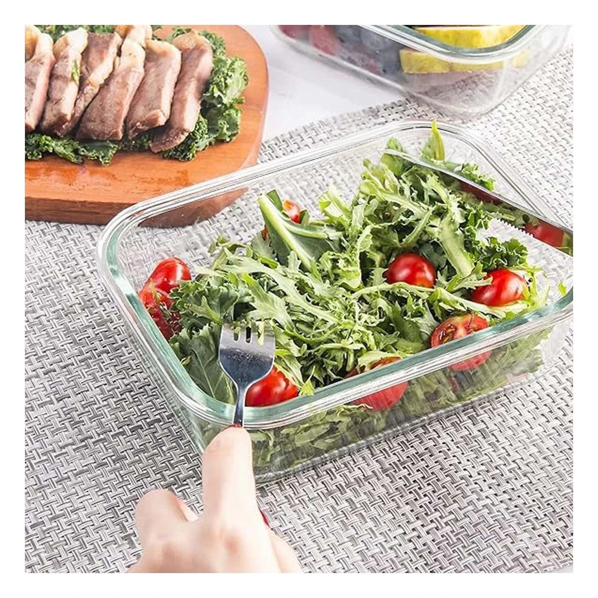 CONTENEDOR PARA COMIDA RYBIU CO32517 VIDRIO CELESTE 410ML +POST-IT ADHESIVOS - 2