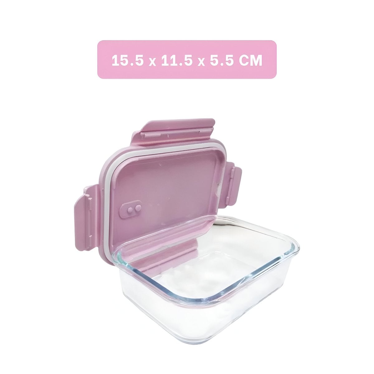 CONTENEDOR PARA COMIDA RYBIU CO32516 VIDRIO ROSADO 410ML +POST-IT ADHESIVOS - 4