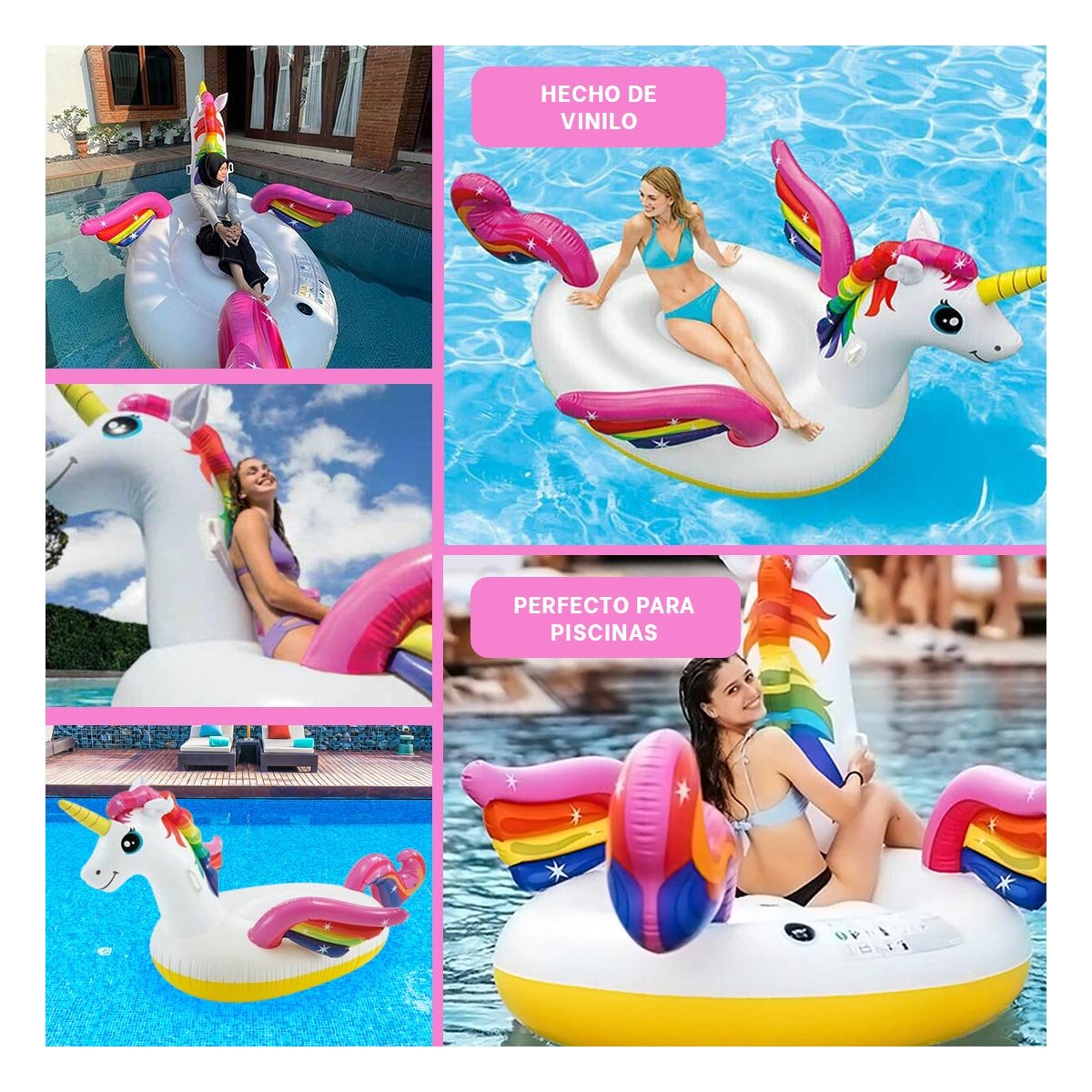 FLOTADOR DE GRAN TAMANO CON FORMA DE UNICORNIO PARA DIVERSION Y+POST IT - 5