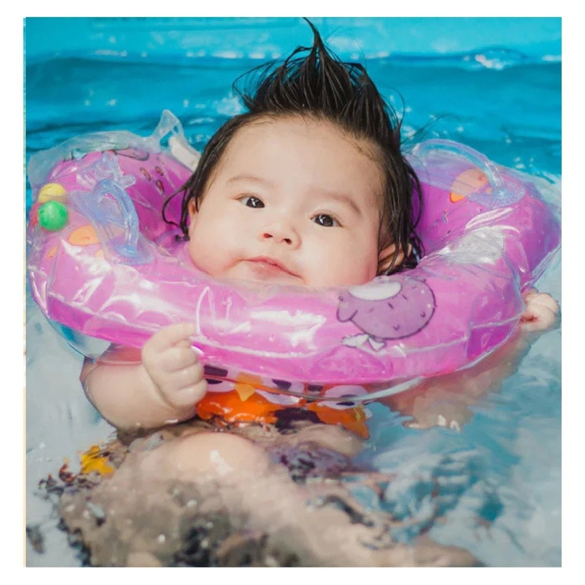 ARO FLOTANTE INFANTIL ROSADO DE CUELLO DE 66 X 44 CM PARA AGUA Y+POST IT - 3