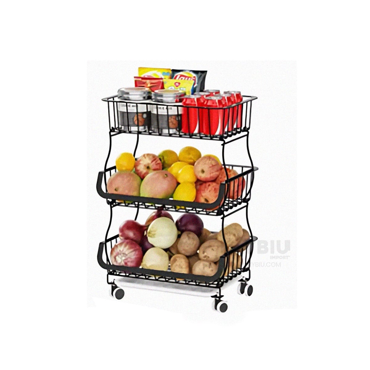 CANASTA RYBIU HO29688 NEGRO ALMACENAR ALIMENTOS + GIFT MINIAGENDA - 1