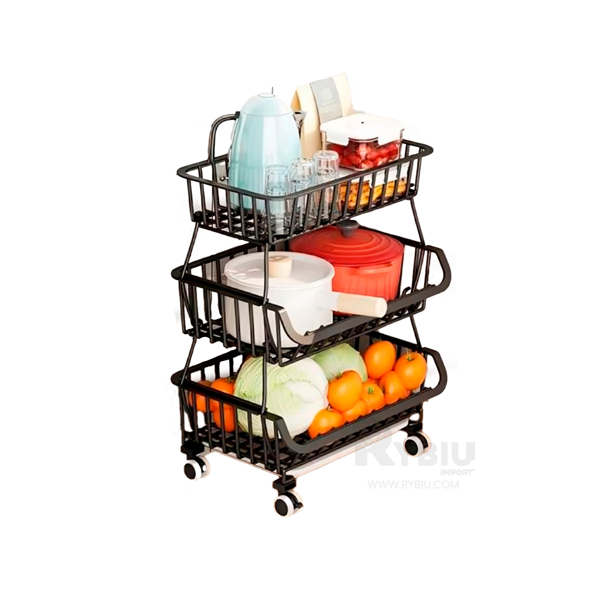 CONTENEDOR RYBIU HO29688 NEGRO FACIL ARMADO + REGALO LIGAS PEINAR - 4
