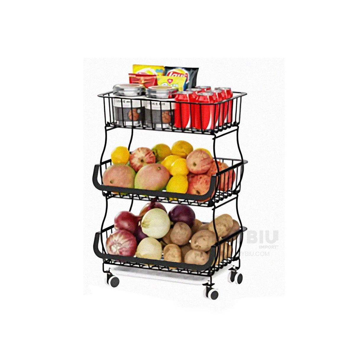 CESTA RYBIU HO29688 NEGRO COCINA ALIMENTOS + PAPEL REGALO - 4