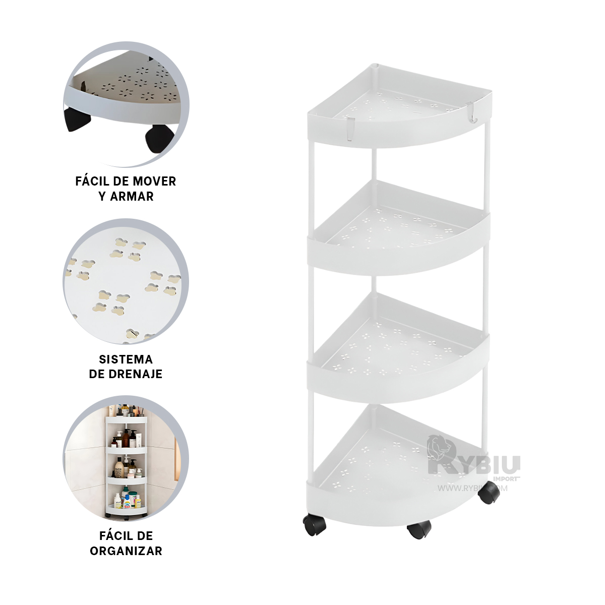 CARRETILLA RYBIU HO29681 BLANCO APTA ESPACIOS ESTRECHOS + GIFT STICKERS - 1
