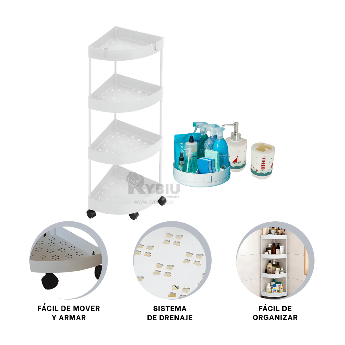 CARRETILLA RYBIU HO29681 BLANCO APTA ESPACIOS ESTRECHOS + GIFT STICKERS - 3