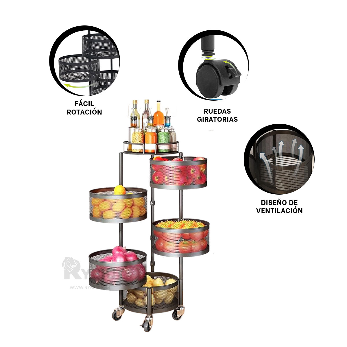 REPISA RYBIU HO29687 NEGRO COMPACTO COCINA + REGALO AGENDITA - 3
