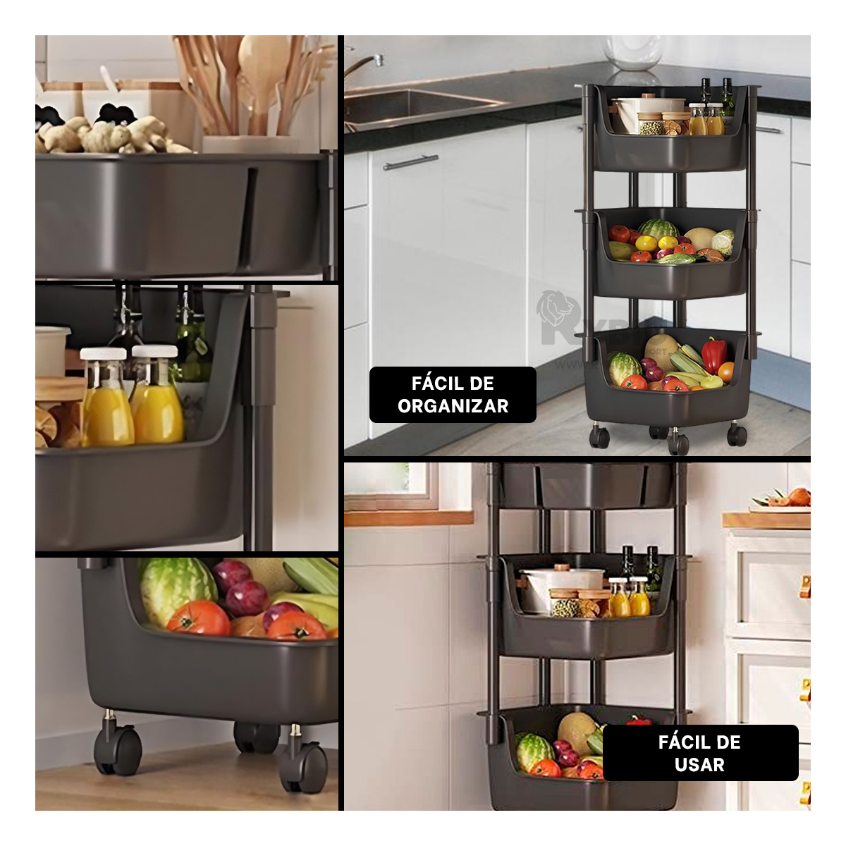 ORGANIZADOR RYBIU HO29685 NEGRO CON RUEDAS MODERNO + GIFT MINIAGENDA - 1