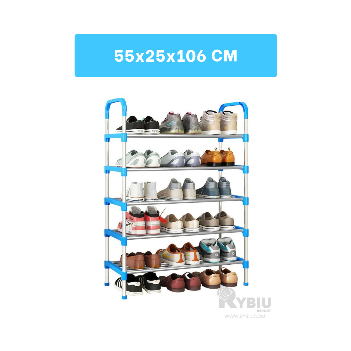 ZAPATERA RYBIU HO28630 CELESTE COMODA 5 + REGALO LIGAS PEINAR - 5