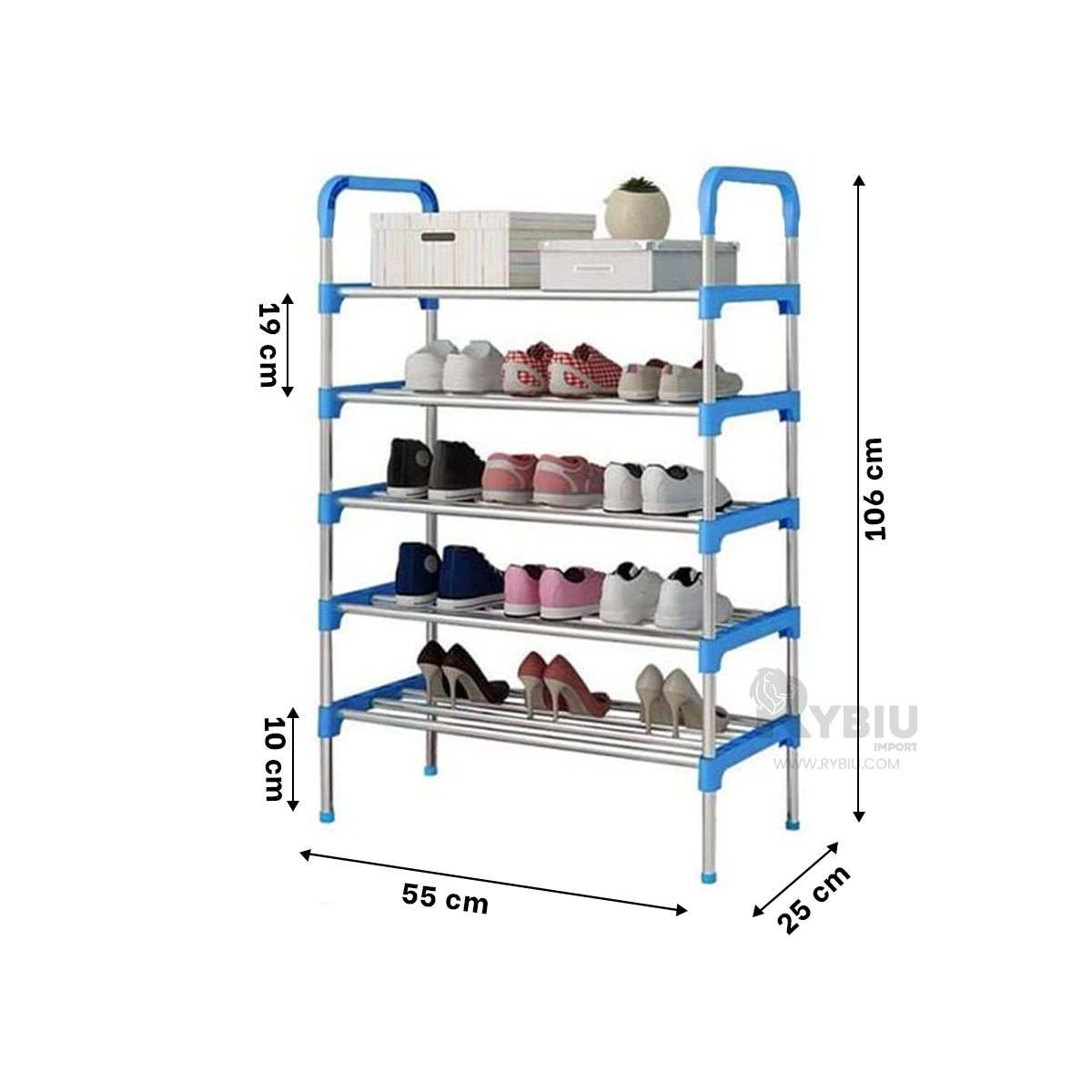 ORGANIZADOR COMODO DE 5 PISOS EN CELESTE Y+REGALO AGENDITA - 5