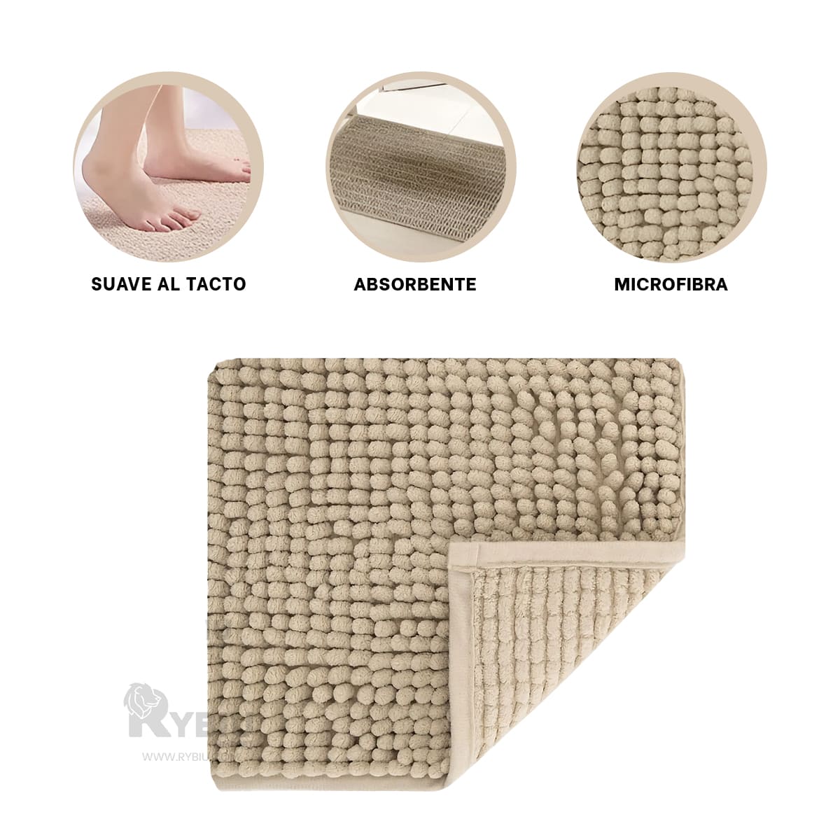 TAPETE DE FORMA RECTANGULAR EN TONO CREMA Y+PAPEL DE REGALO - 4