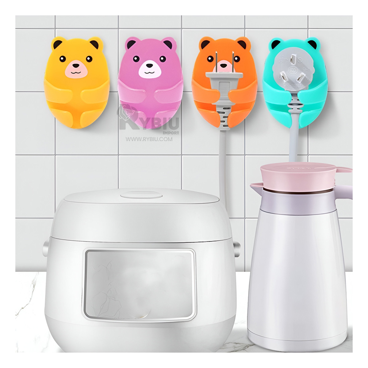 SET SOPORTES RYBIU HO29721 MULTICOLOR CONJUNTO ENCHUFE + REGALO LIGAS PEINAR - 1