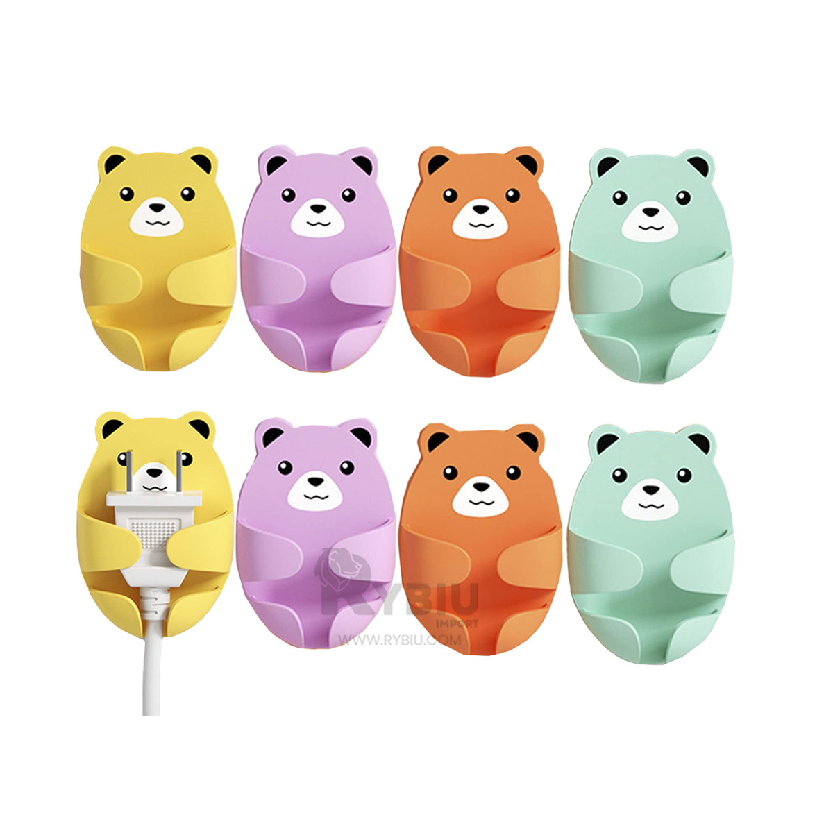 PACK 4 SOPORTES RYBIU HO29721 MULTICOLOR RESISTENTE GANCHOS + REGALO STICKERS - 2