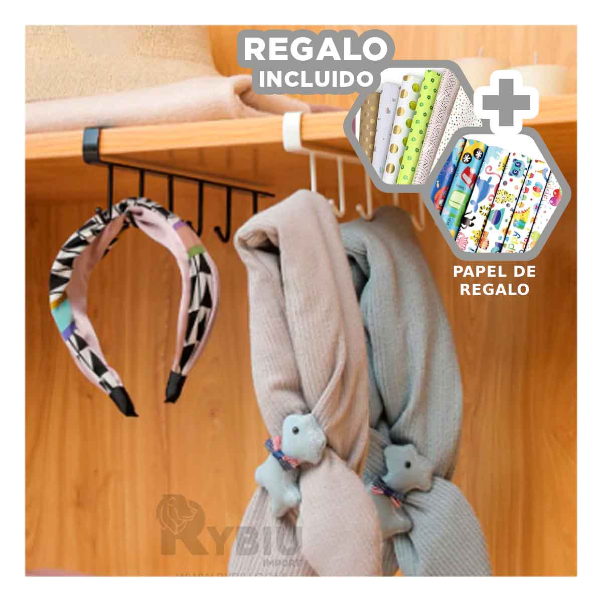 SOPORTE RYBIU HO29714 BLANCO DECORATIVO TAZAS + PAPEL REGALO - 1