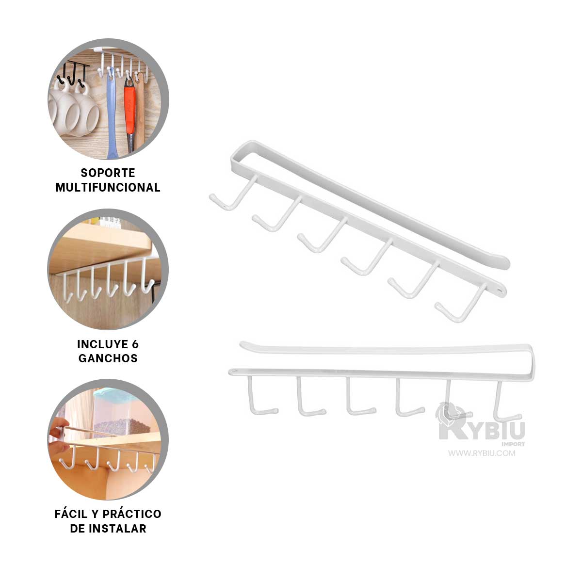 SOPORTE RYBIU HO29714 BLANCO DECORATIVO TAZAS + PAPEL REGALO - 4