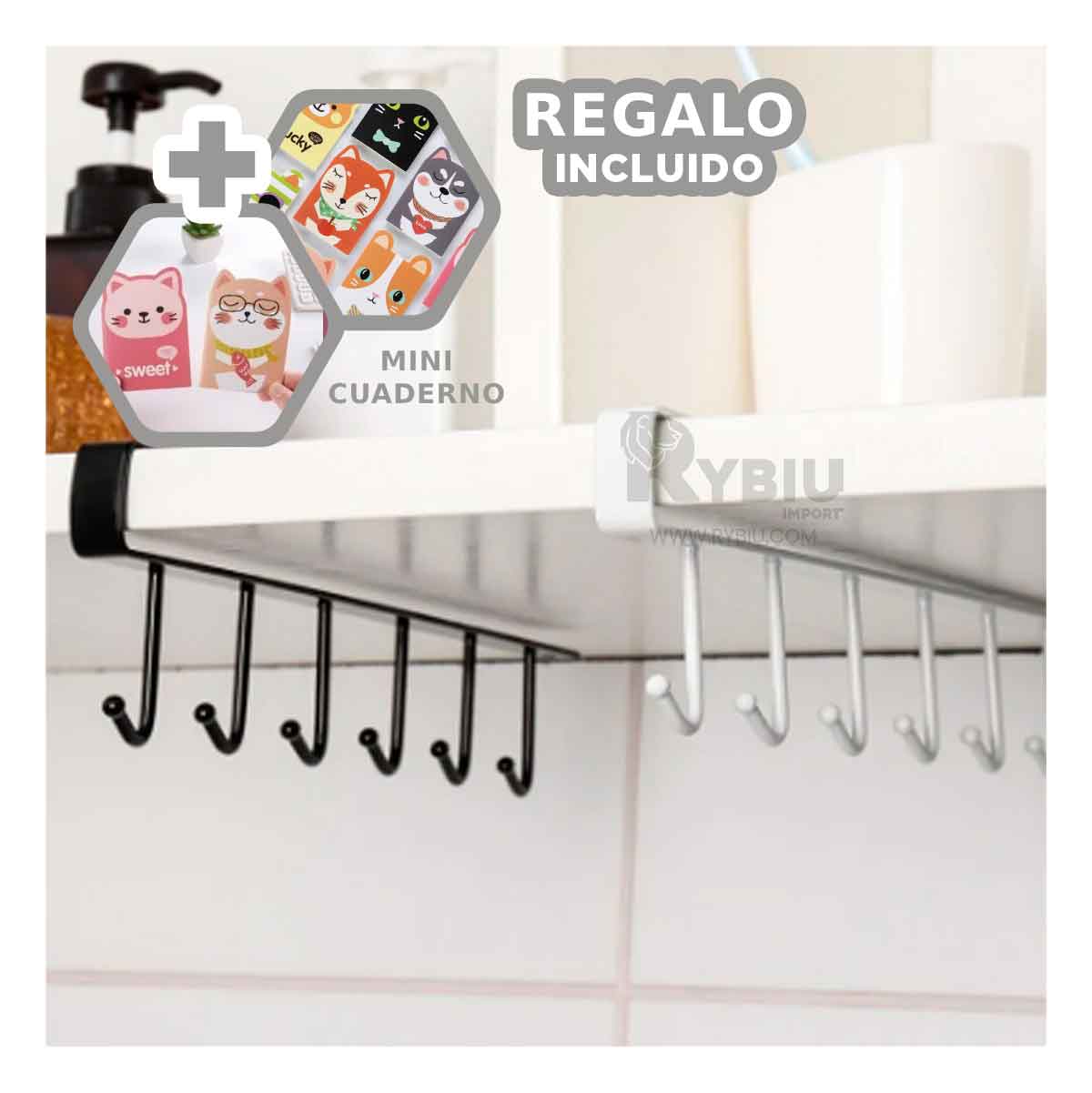 COLGADOR RYBIU HO29715 BLANCO FUNCIONAL TAZA + GIFT MINIAGENDA - 1