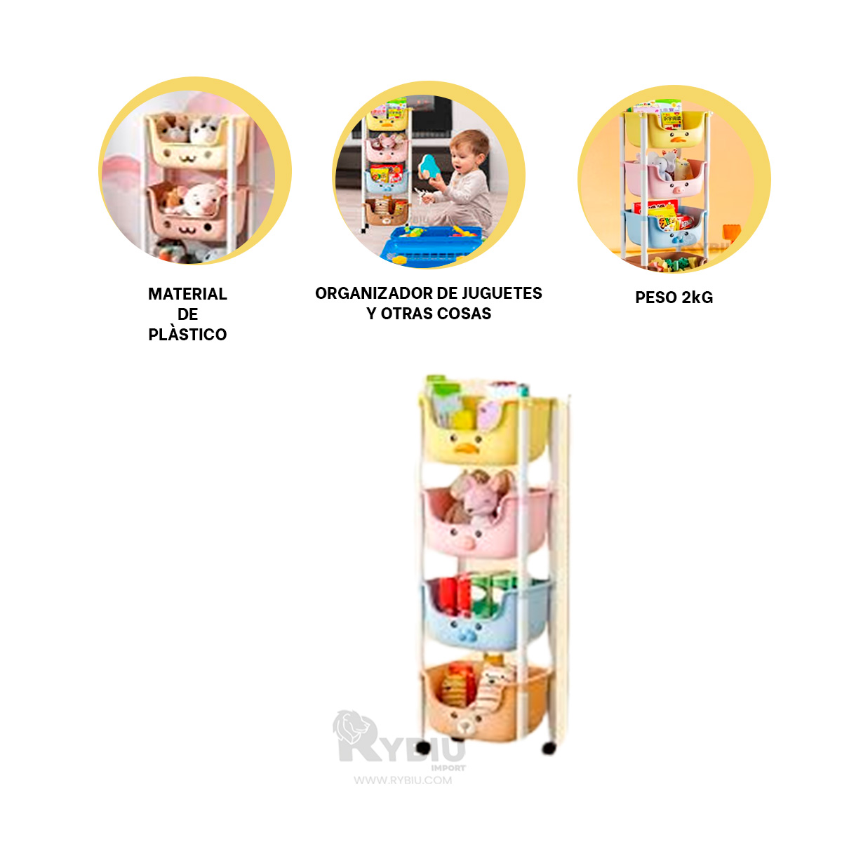 ORGANIZADOR RYBIU HO29674 MULTICOLOR SIMPLE 4 NIVELES + PAPEL REGALO - 2
