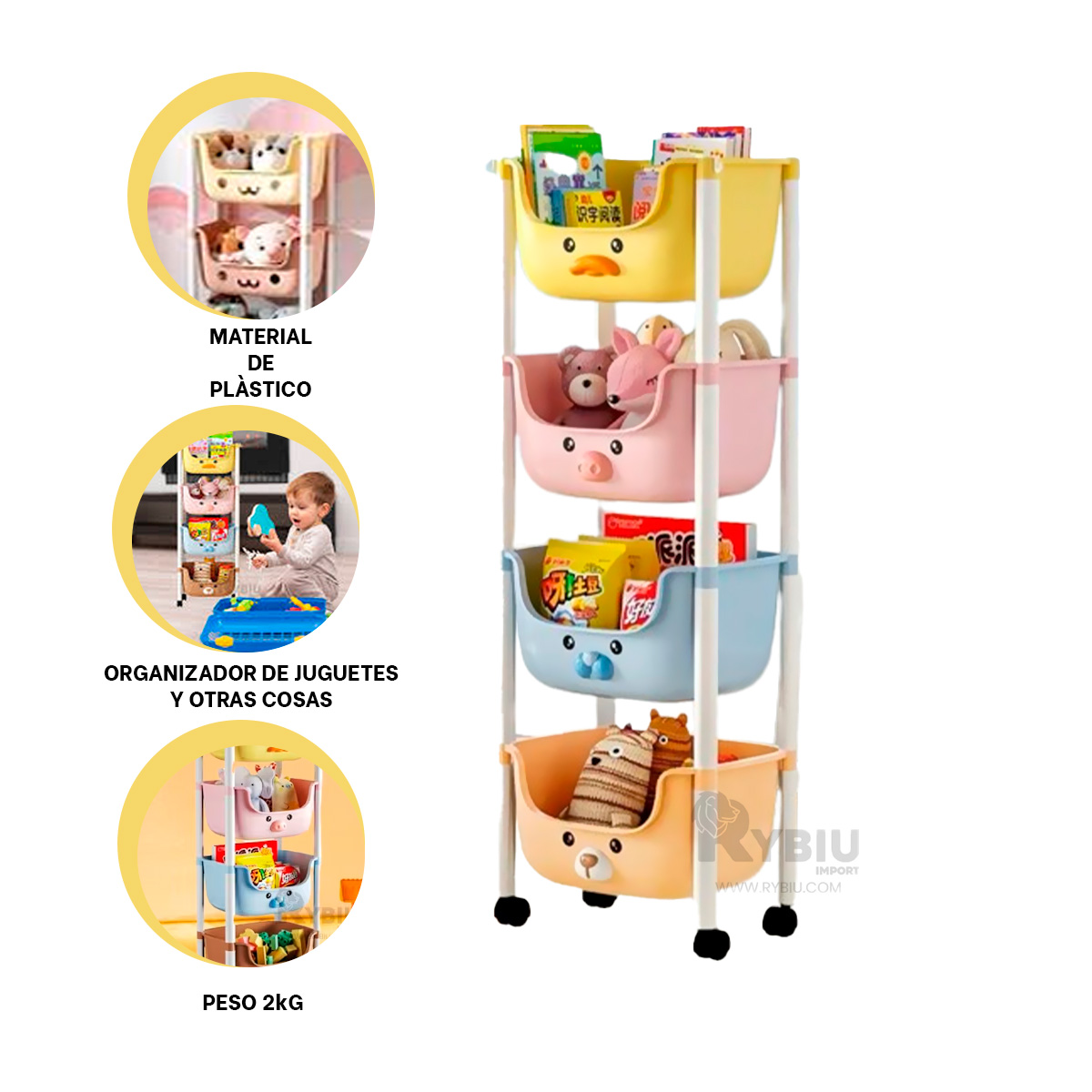 ORGANIZADOR RYBIU HO29674 MULTICOLOR SIMPLE 4 NIVELES + PAPEL REGALO - 3