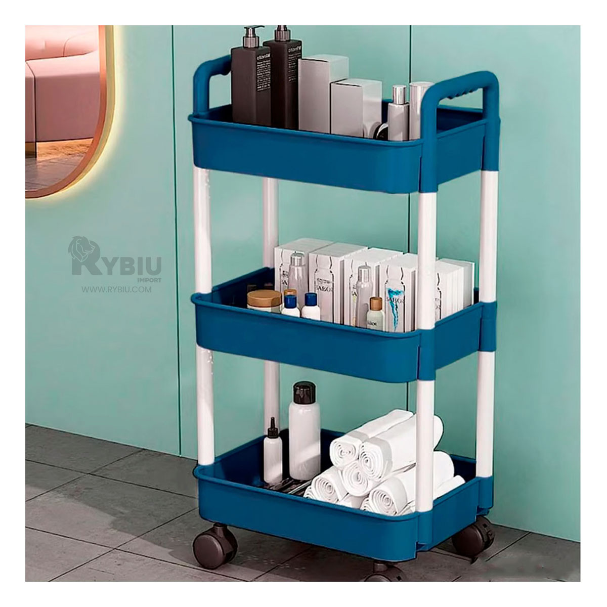 ORGANIZADOR RYBIU AZUL ACERO OBJETOS AZUL + REGALO AGENDITA - 2