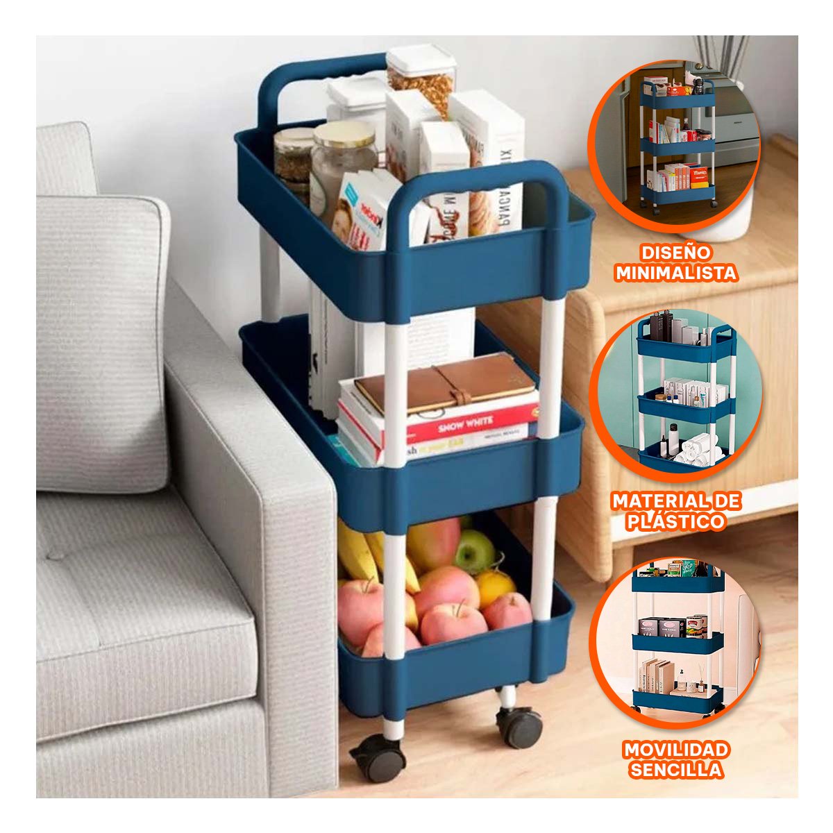 ORGANIZADOR RYBIU AZUL ACERO PRACTICO AZUL + REGALO STICKERS - 5