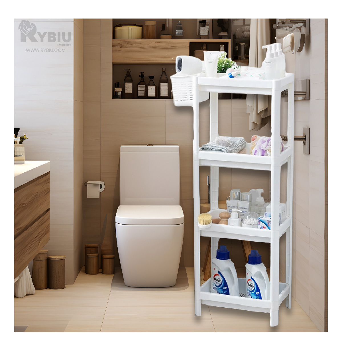 ESTANTE RYBIU HO29697 BLANCO 4 NIVELES + PAPEL REGALO - 2