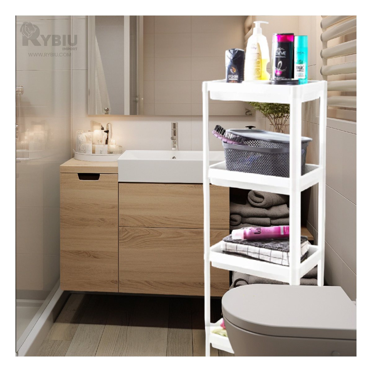 ESTANTE RYBIU HO29697 BLANCO 4 NIVELES + PAPEL REGALO - 3
