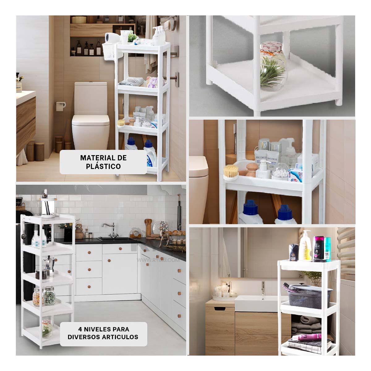 ORGANIZADOR RYBIU HO29697 BLANCO UTIL + REGALO LIGAS PEINAR - 2