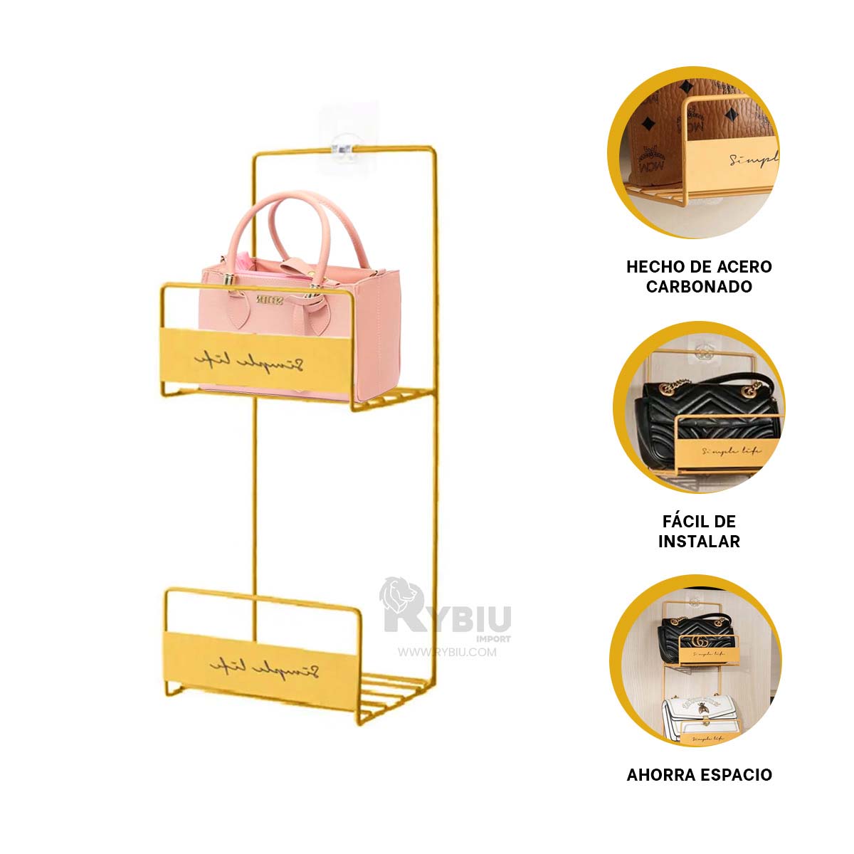 ESTANTE DE ARTICULOS DE DAMA AMARILLO Y+ENVOLTORIO DE REGALO - 3