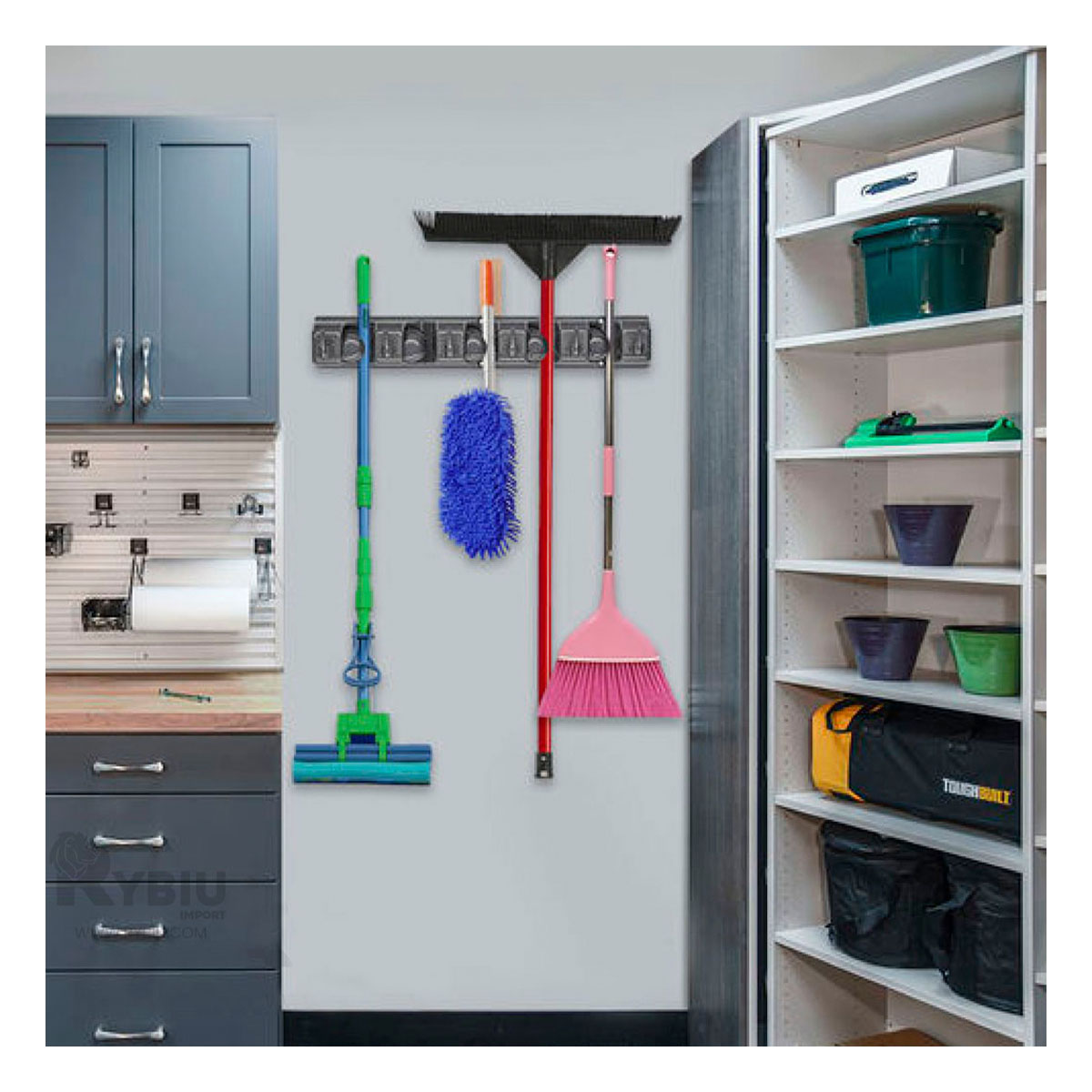 SET COLGADOR RYBIU HO30728 GRIS PLOMO ORGANIZADOR 5 ESPACIOS + REGALO STICKERS - 1