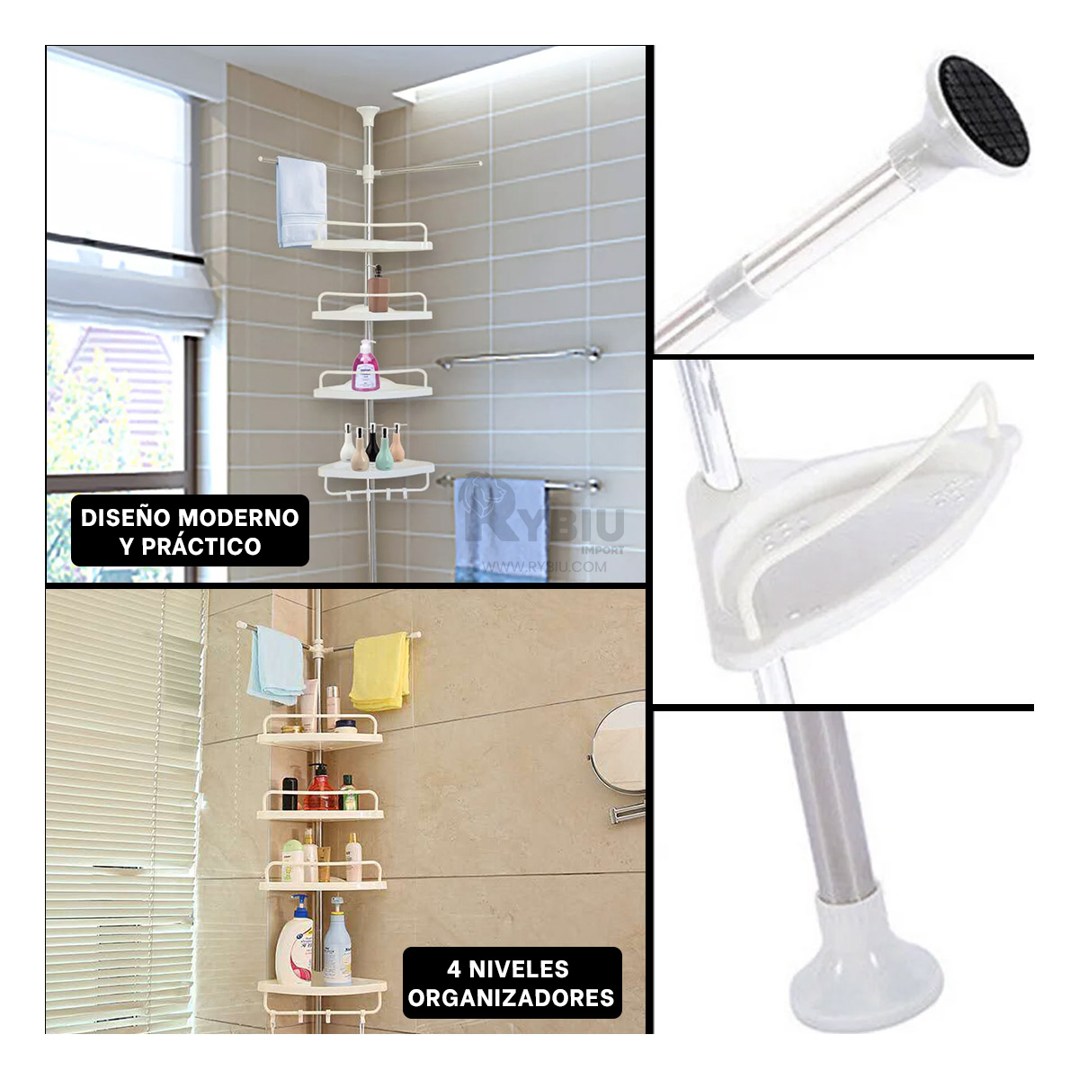 SOPORTE DURADERO EN BLANCO Y+REGALO LIGAS PARA PEINAR - 1