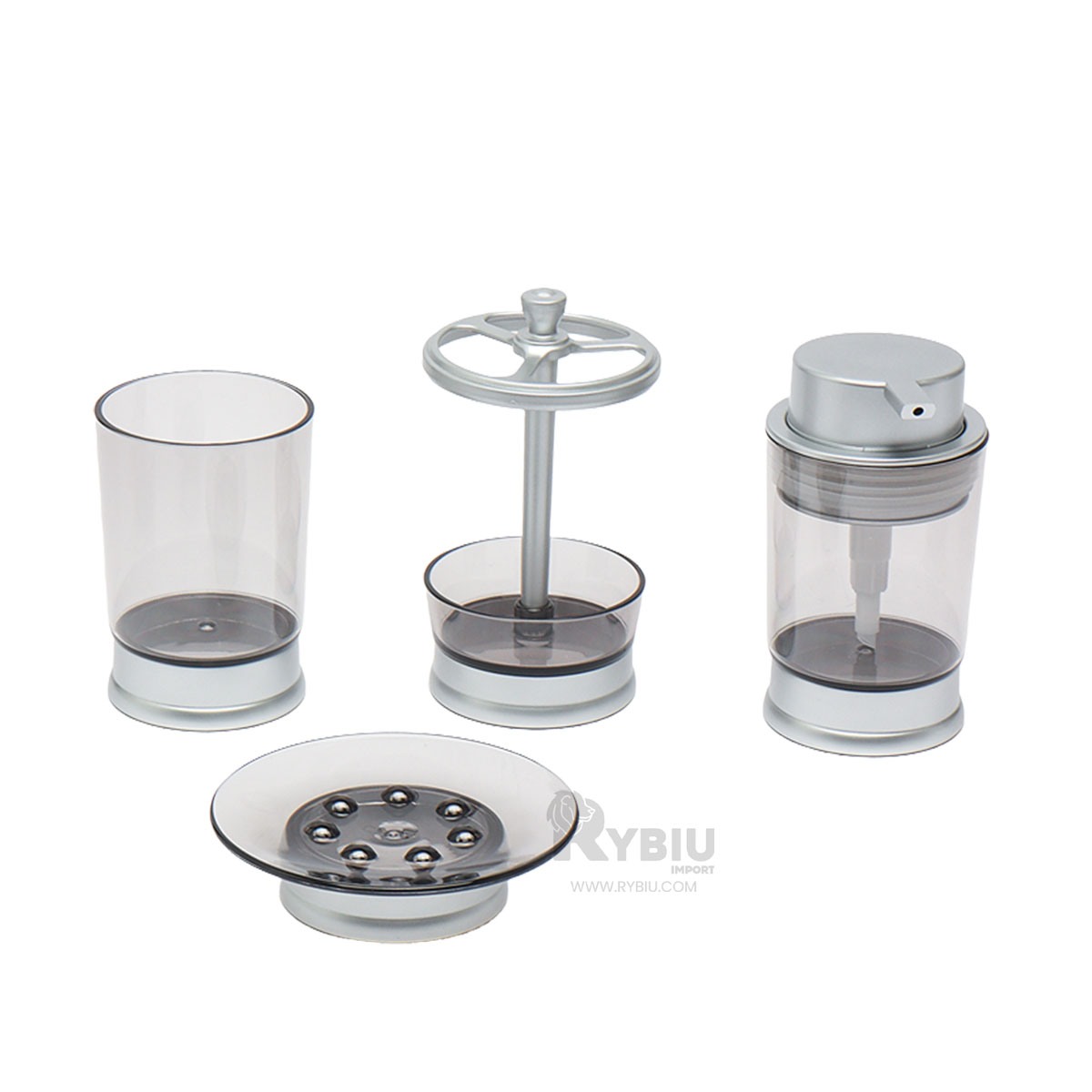 SET RYBIU HO30200 4 PIEZAS BELLO Y CONFORTABLE PLATEADO + PAPEL DE REGALO - 4