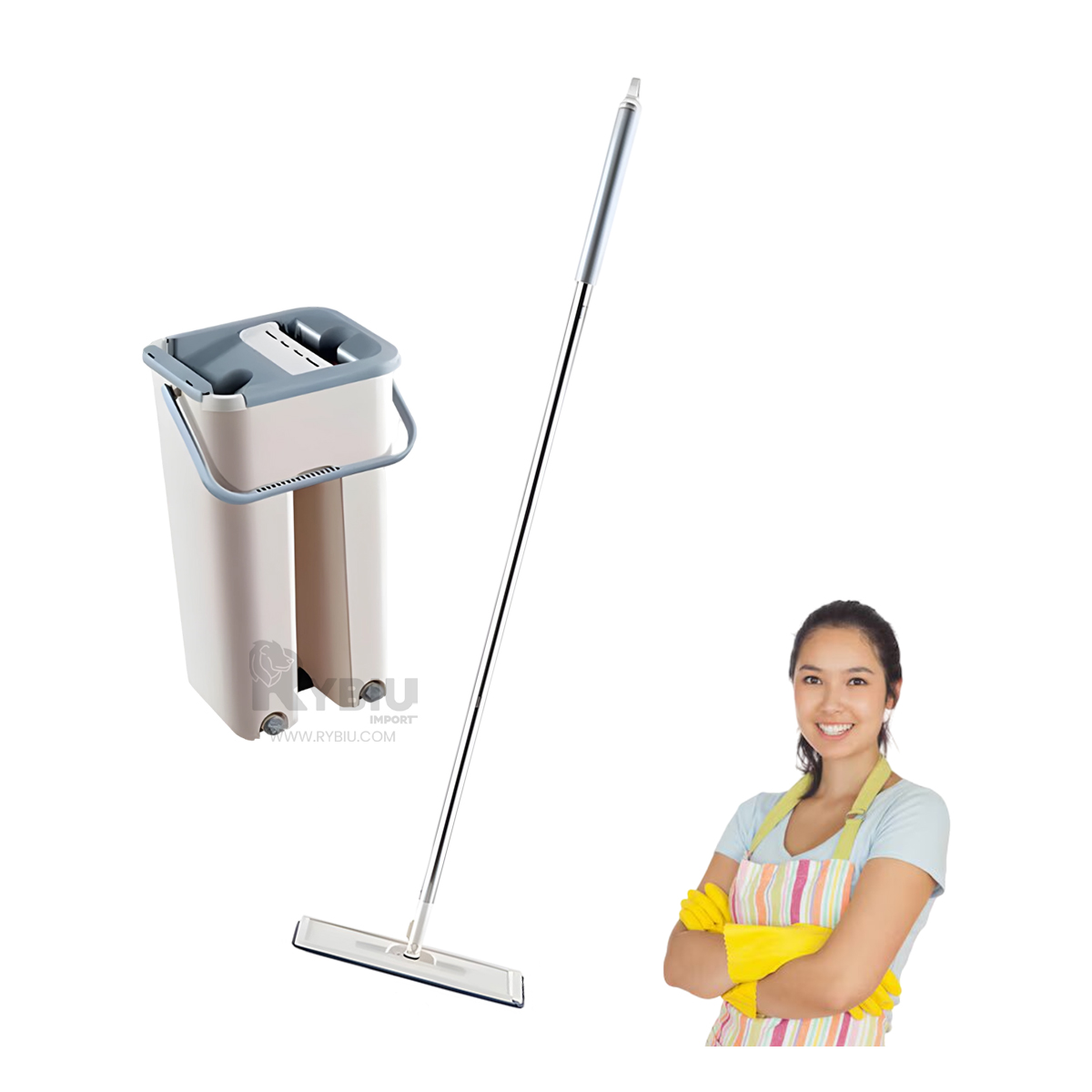 TRAPEADOR RYBIU HO30827 GIRATORIO HOGAR GRIS + STICKERS - 4