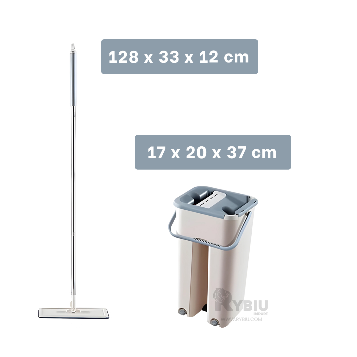 TRAPEADOR RYBIU HO30827 GIRATORIO HOGAR GRIS + STICKERS - 5